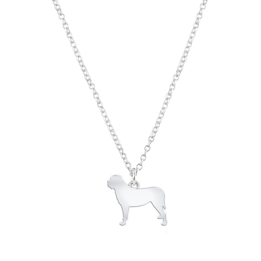 Mastiff Silhouette Silver Necklace - Personalised - MYLEE London