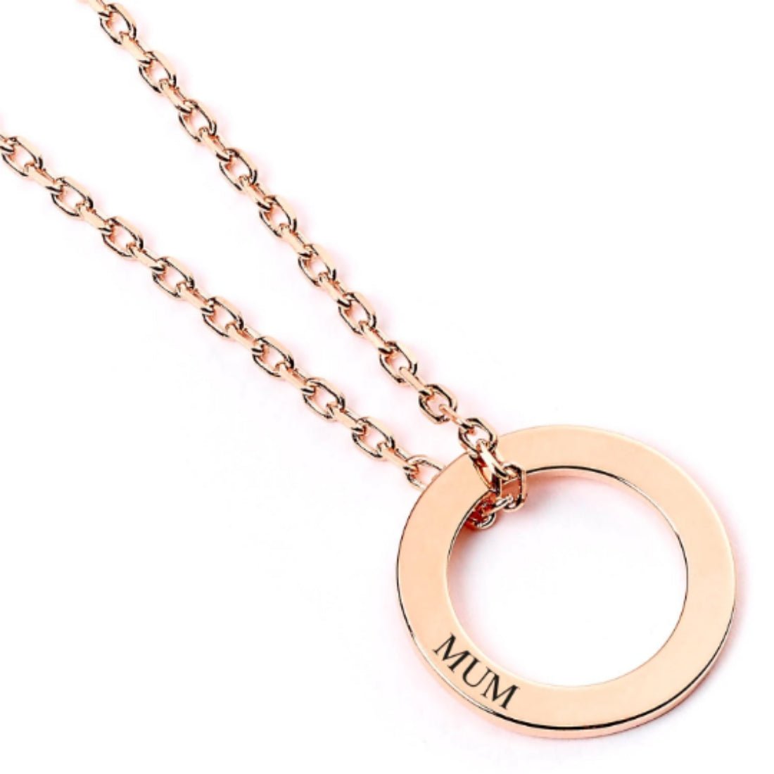 Sterling Silver Personalised Ring Necklace - MYLEE London - 1 Ring Rose Gold