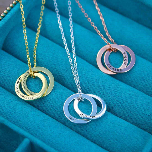 Mother's Day Sterling Silver Personalised Ring Necklace - MYLEE London