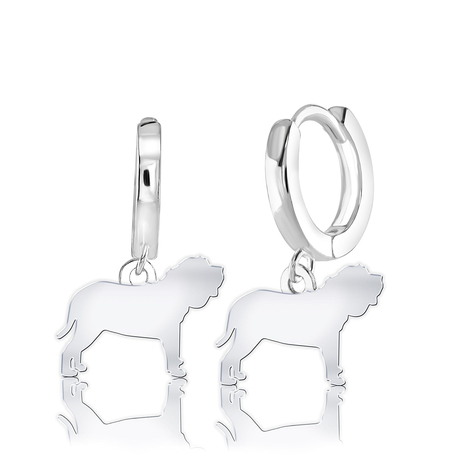 Neapolitan Mastiff Silhouette Silver Earrings - MYLEE London