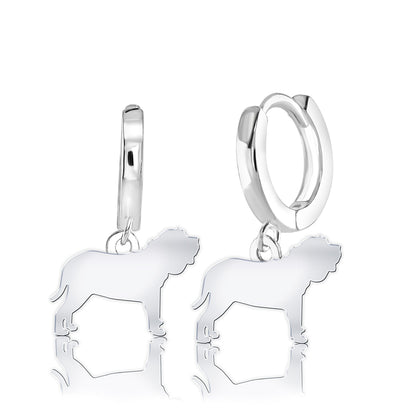 Neapolitan Mastiff Silhouette Silver Earrings - MYLEE London