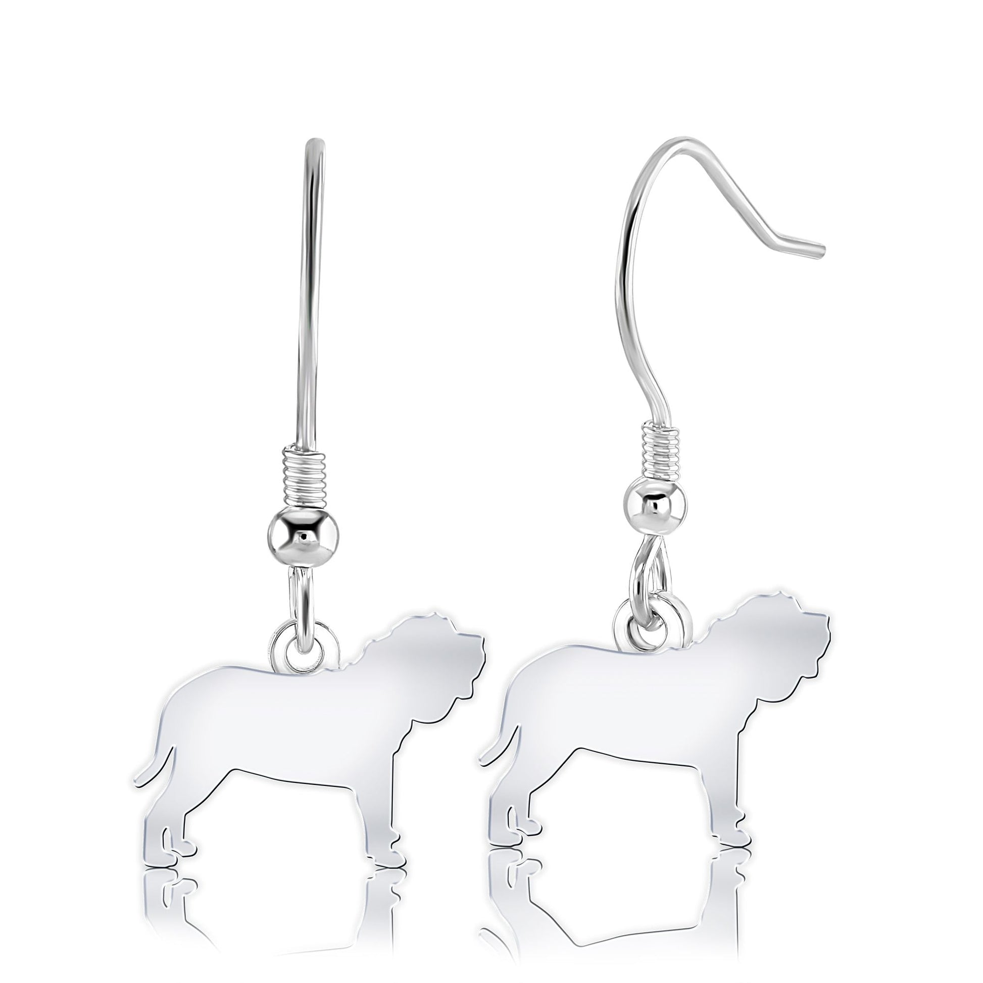 Neapolitan Mastiff Silhouette Silver Earrings - MYLEE London