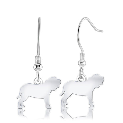 Neapolitan Mastiff Silhouette Silver Earrings - MYLEE London