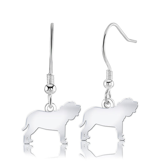Neapolitan Mastiff Silhouette Silver Earrings - MYLEE London