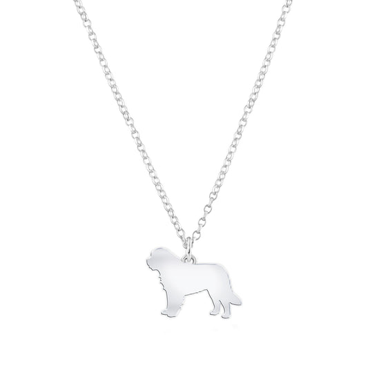 Newfoundland Silhouette Silver Necklace - Personalised - MYLEE London