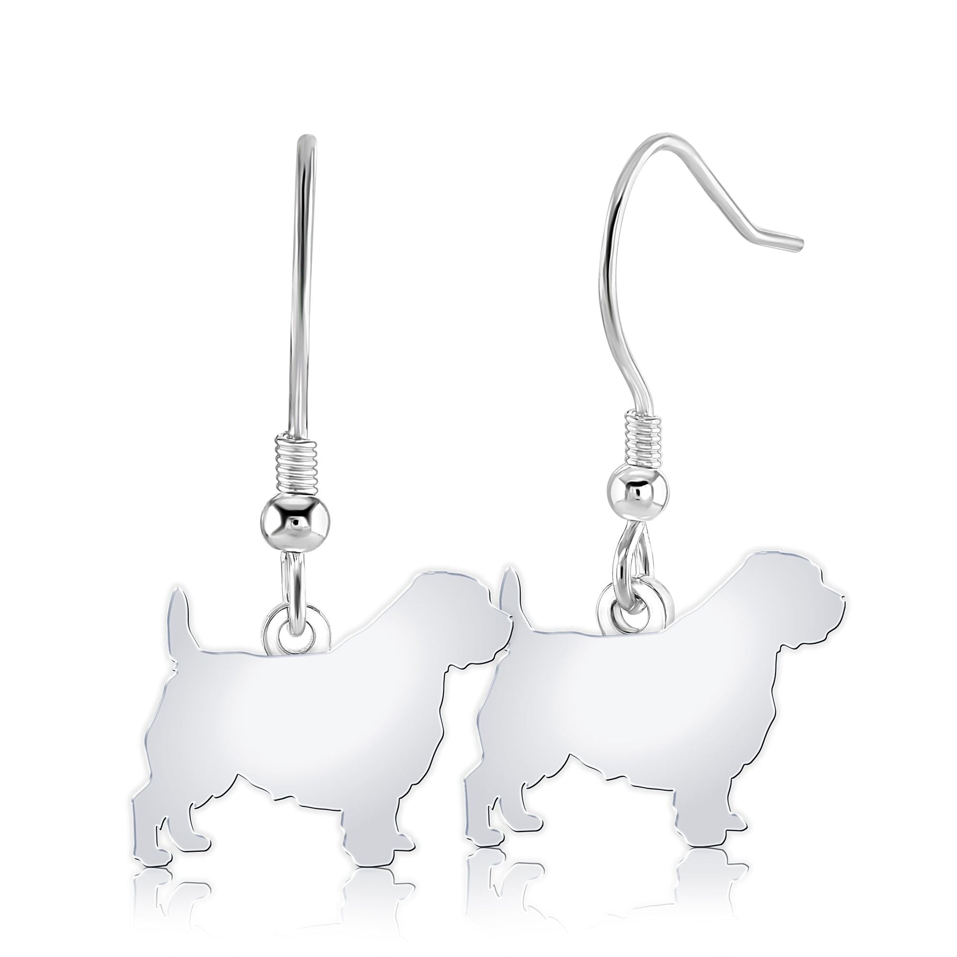 Norfolk Terrier Silhouette Silver Earrings - MYLEE London