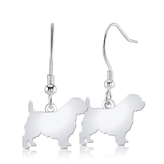 Norfolk Terrier Silhouette Silver Earrings - MYLEE London