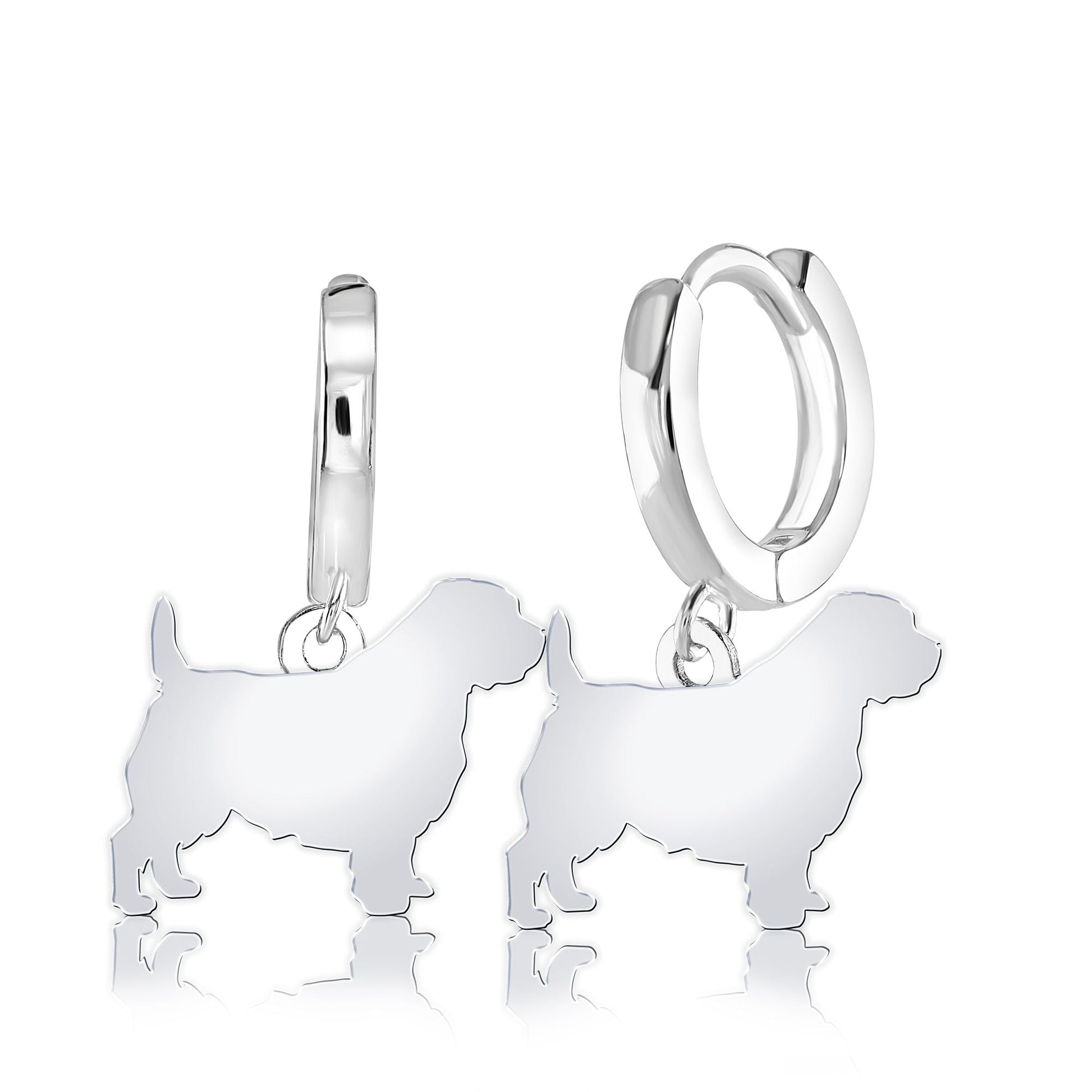 Norfolk Terrier Silhouette Silver Earrings - MYLEE London