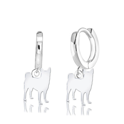 Norwegian Buhunds Silhouette Silver Earrings - MYLEE London