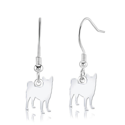 Norwegian Buhunds Silhouette Silver Earrings - MYLEE London