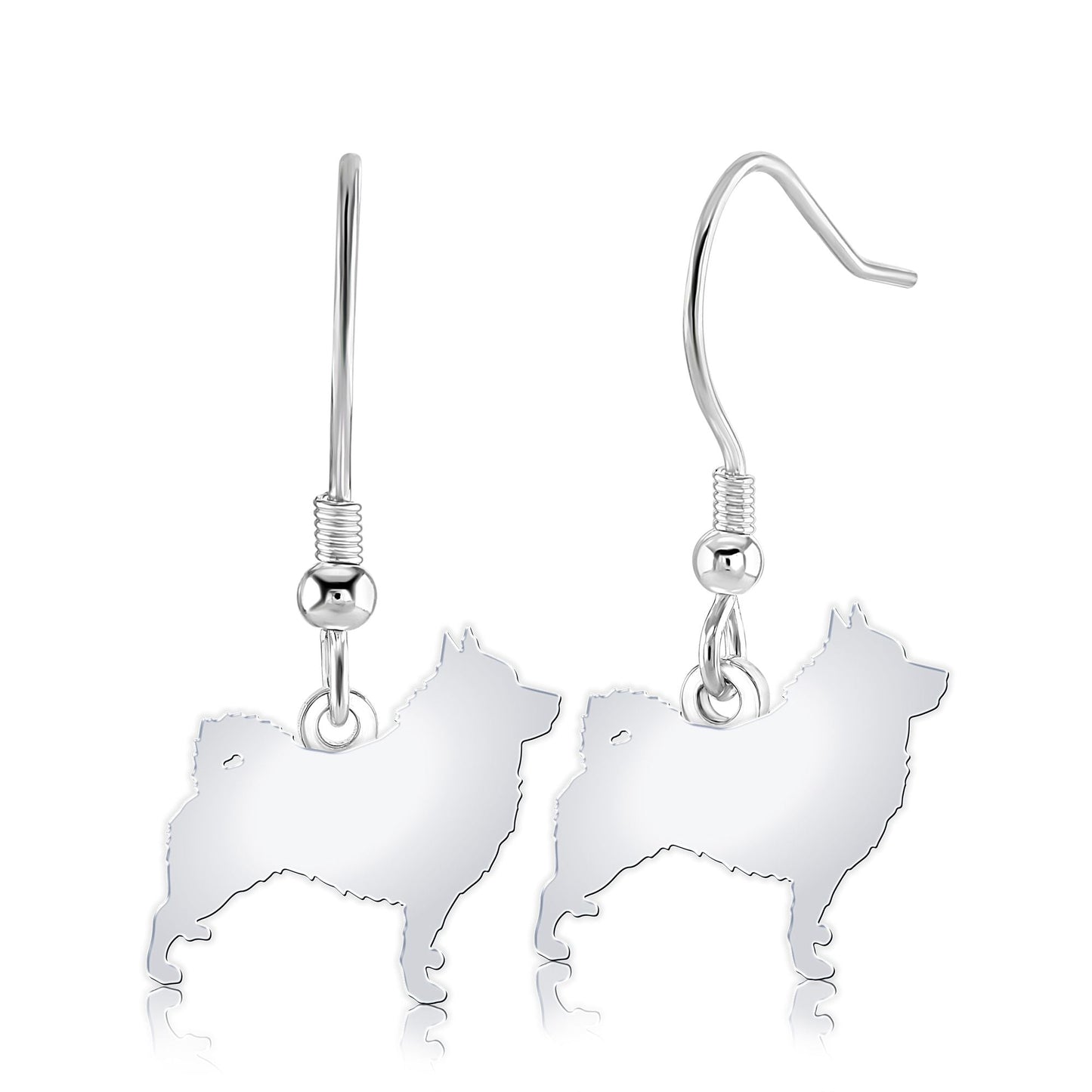 Norwegian Elkhound Silhouette Silver Earrings - MYLEE London