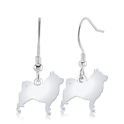 Norwegian Elkhound Silhouette Silver Earrings - MYLEE London