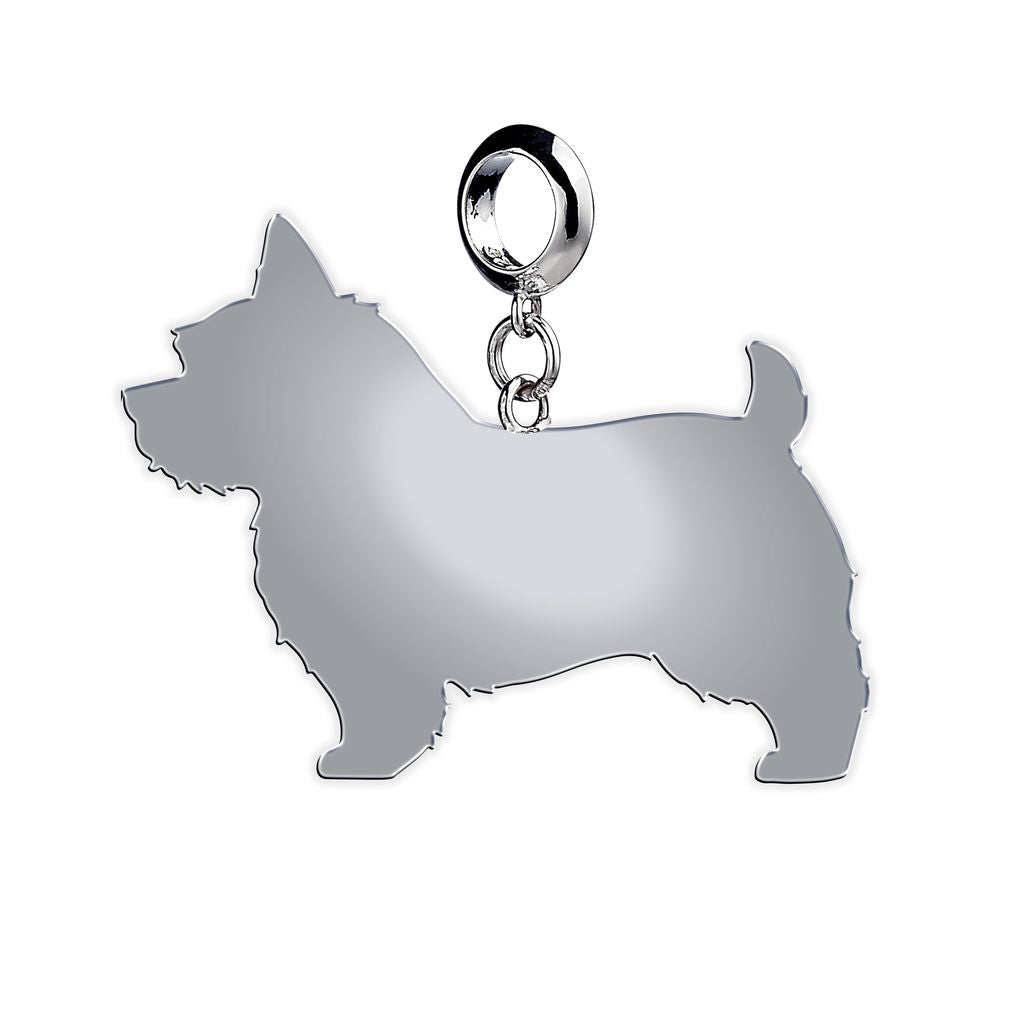 Norwich Terrier Silhouette Silver Charm - MYLEE London
