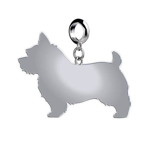 Norwich Terrier Silhouette Silver Charm - MYLEE London