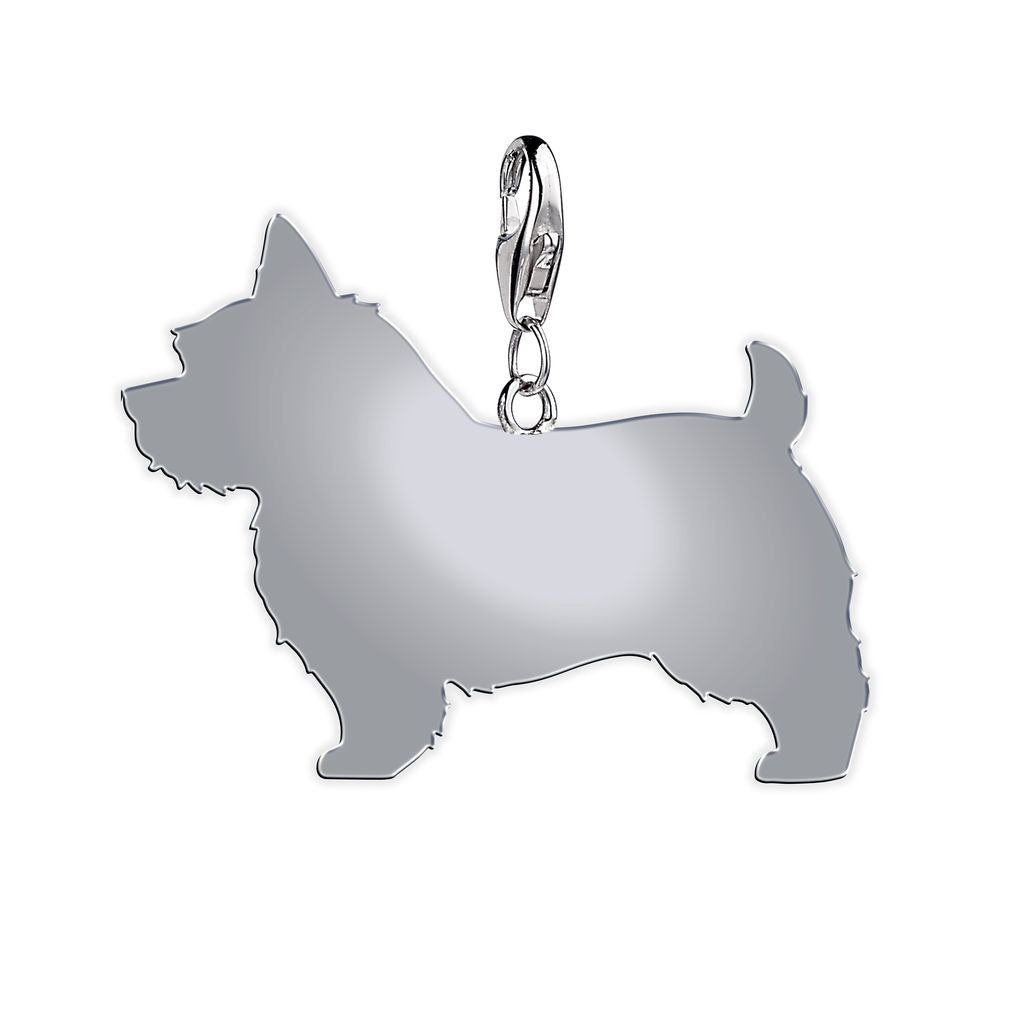 Norwich Terrier Silhouette Silver Charm - MYLEE London