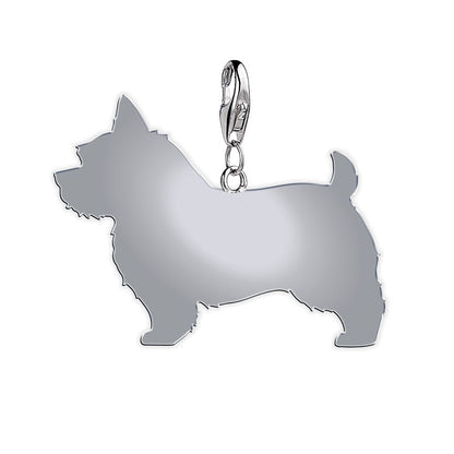 Norwich Terrier Silhouette Silver Charm - MYLEE London
