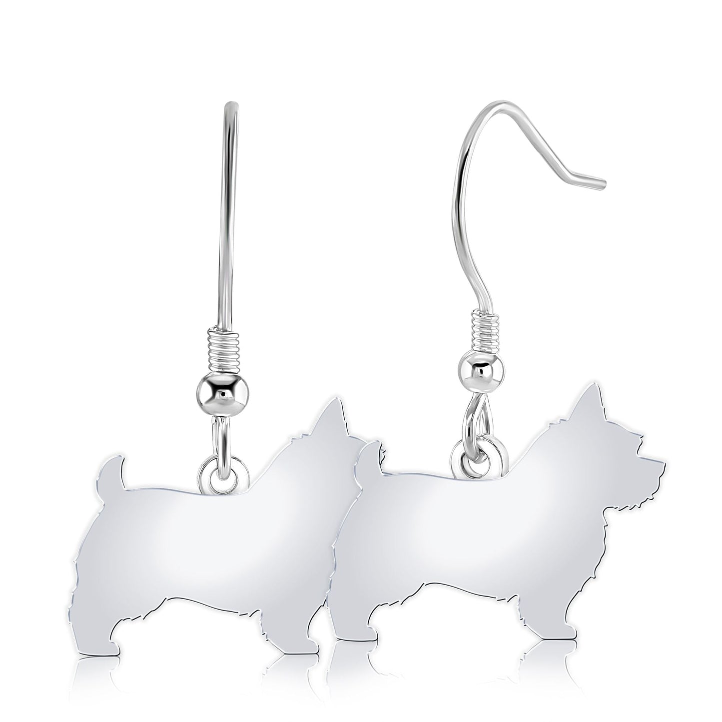 Norwich Terrier Silhouette Silver Earrings - MYLEE London