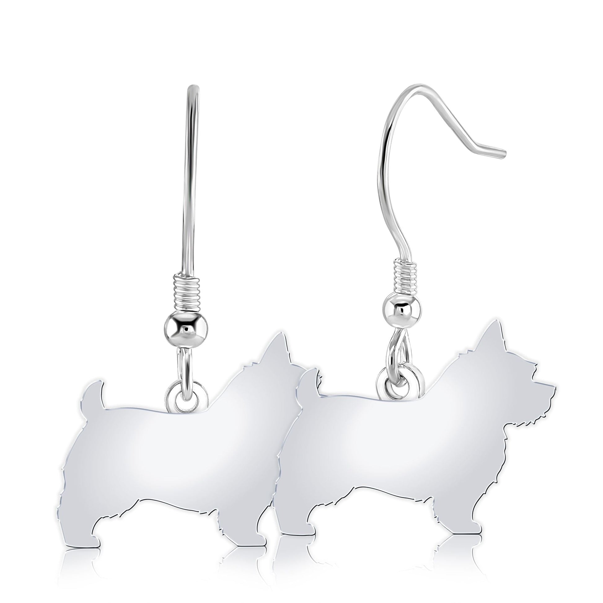 Norwich Terrier Silhouette Silver Earrings - MYLEE London