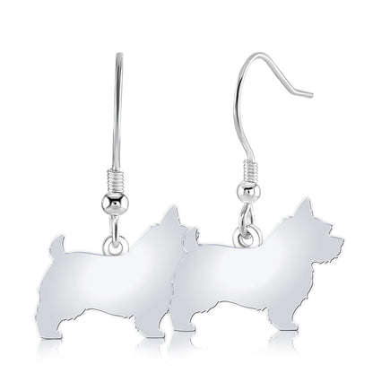Norwich Terrier Silhouette Silver Earrings - MYLEE London