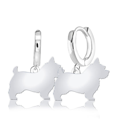 Norwich Terrier Silhouette Silver Earrings - MYLEE London