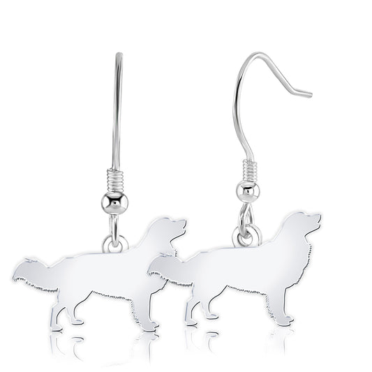 Nova Scotia Duck Tolling Retriever Silhouette Silver Earrings - MYLEE London