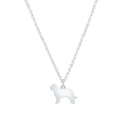 Otterhound Silhouette Silver Necklace - Personalised - MYLEE London