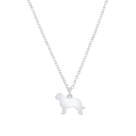 Otterhound Silhouette Silver Necklace - Personalised - MYLEE London
