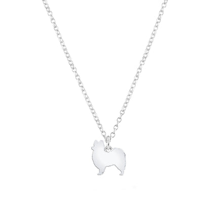 Papillon Silhouette Silver Necklace - Personalised - MYLEE London