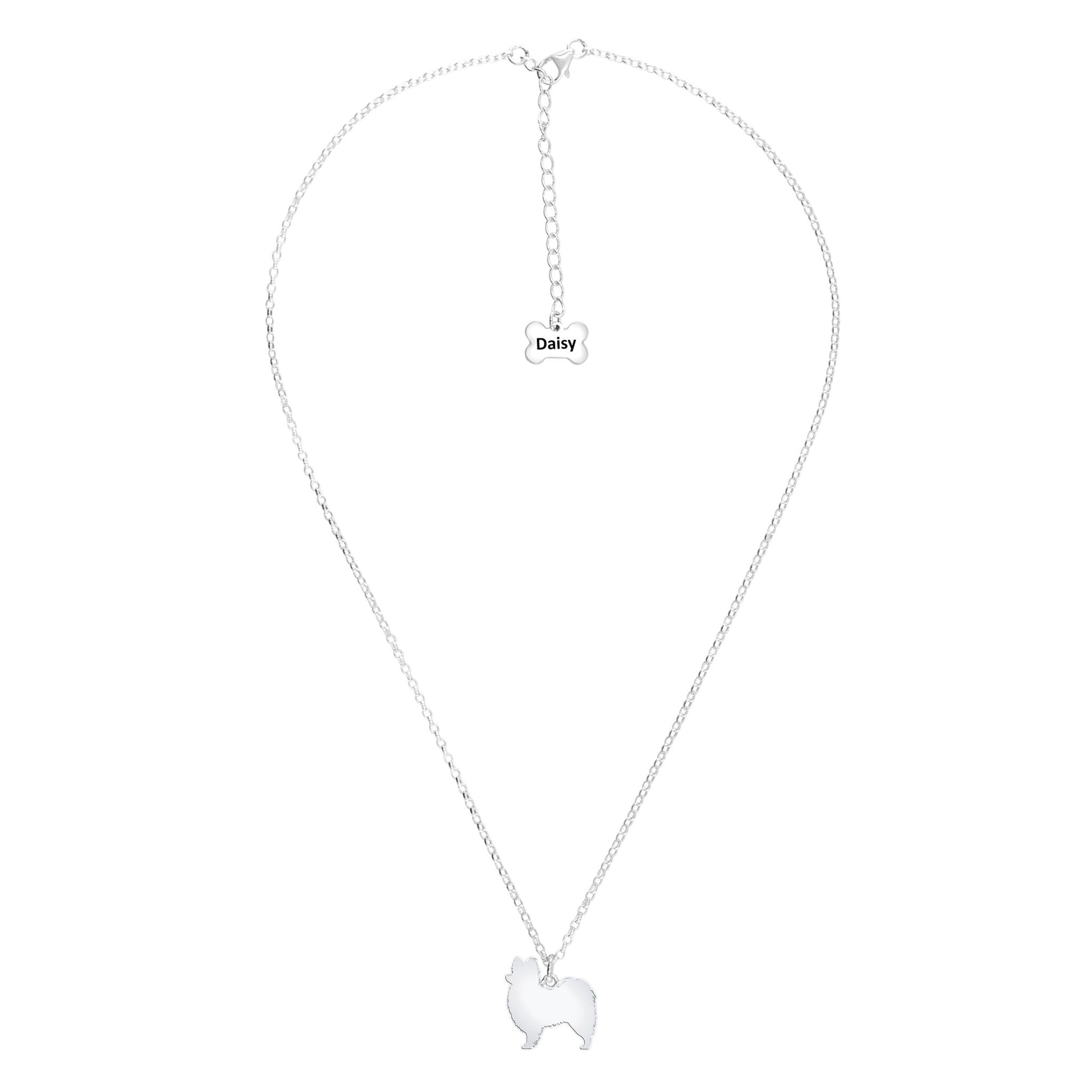 Papillon Silhouette Silver Necklace - Personalised - MYLEE London