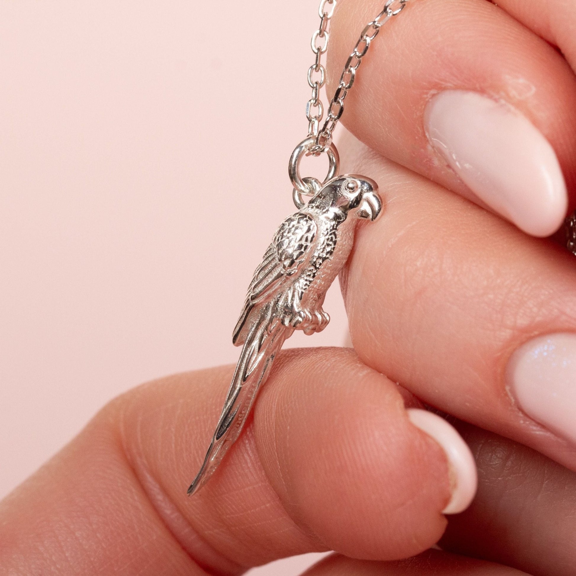 Parrot Silver Necklace - Personalised - MYLEE London