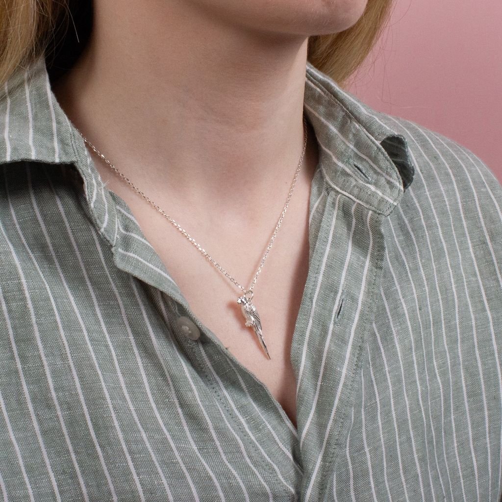 Parrot Silver Necklace - Personalised - MYLEE London