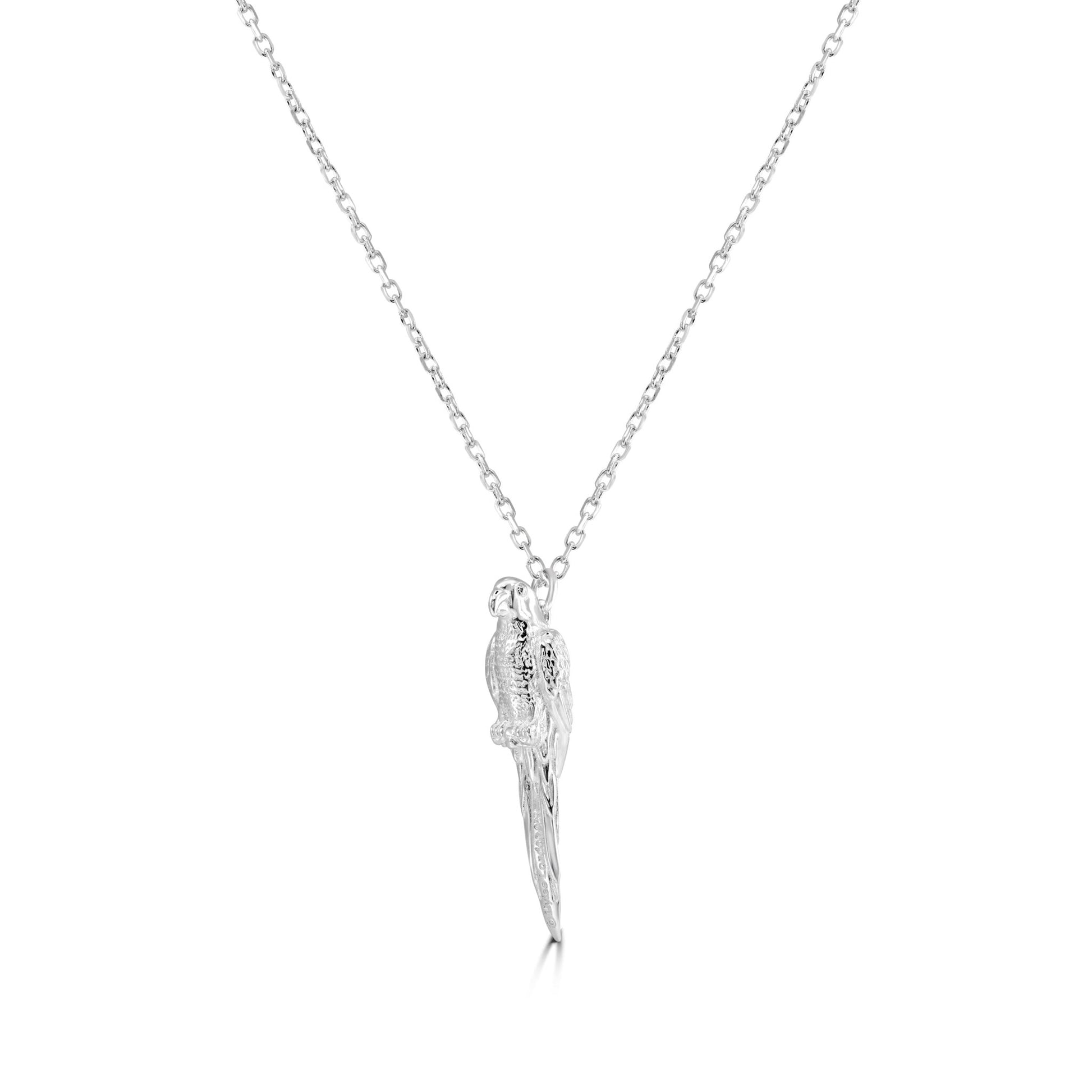 Parrot Silver Necklace - Personalised - MYLEE London