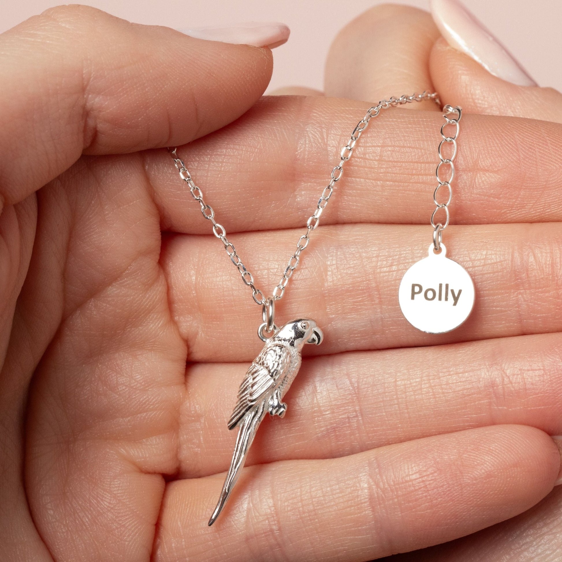 Parrot Silver Necklace - Personalised - MYLEE London