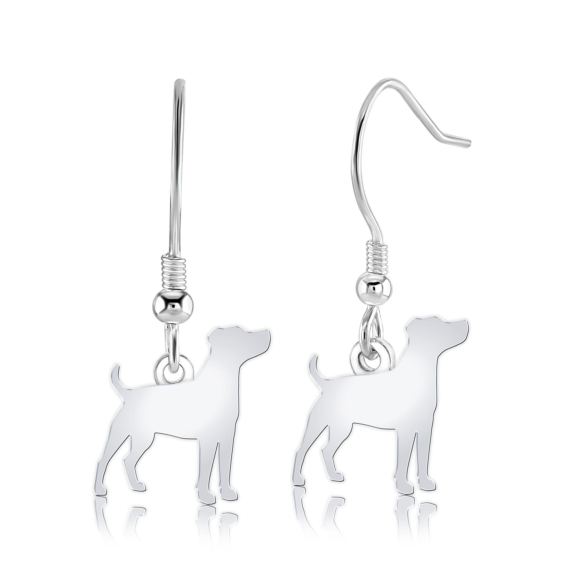 Parson Russell Terrier Silhouette Silver Earrings - MYLEE London