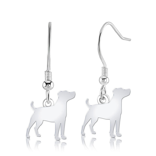 Parson Russell Terrier Silhouette Silver Earrings - MYLEE London