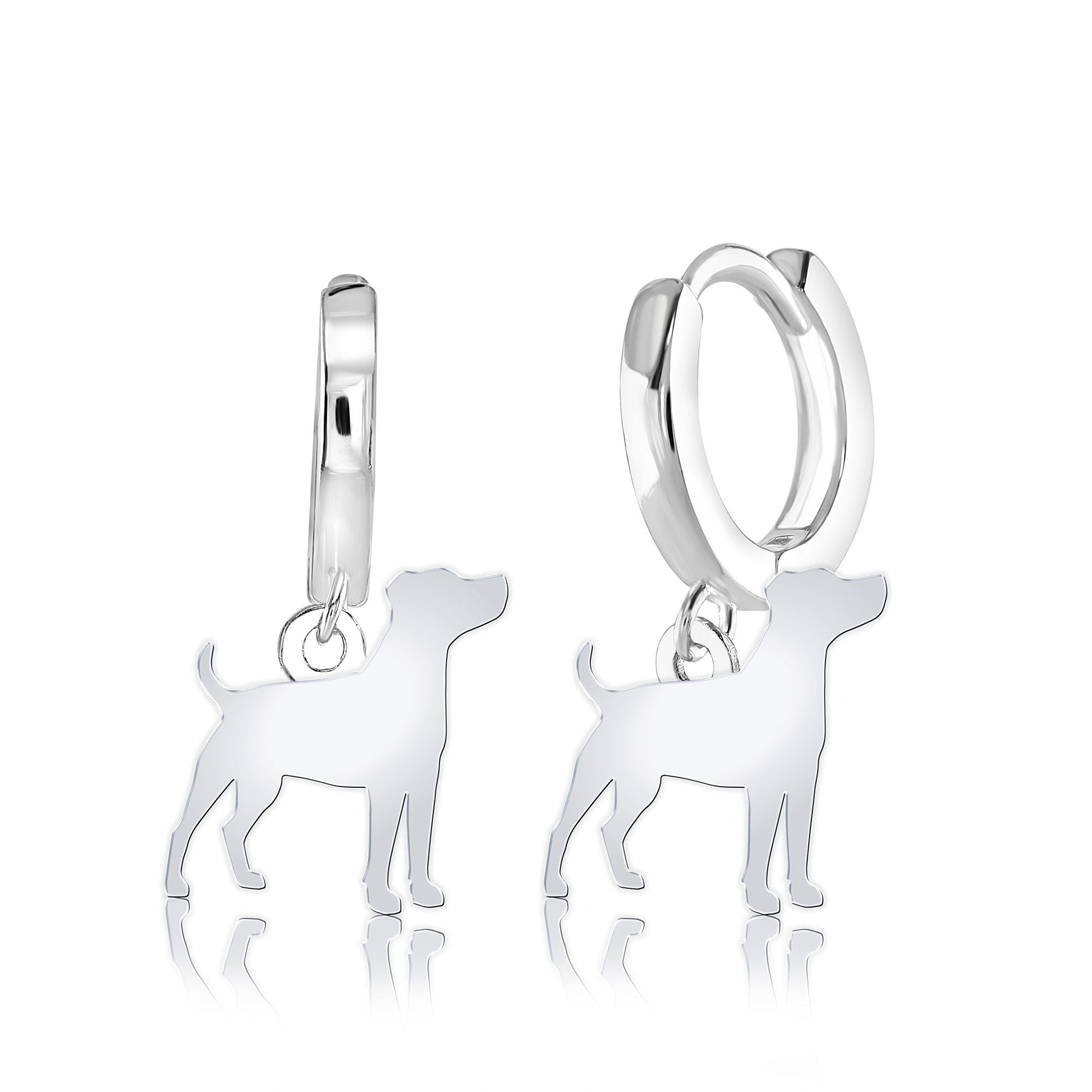 Parson Russell Terrier Silhouette Silver Earrings - MYLEE London