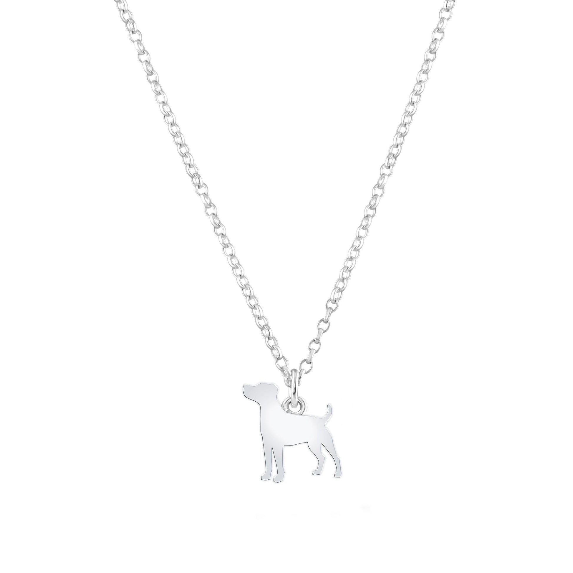 Parson Russell Terrier Silhouette Silver Necklace - Personalised - MYLEE London