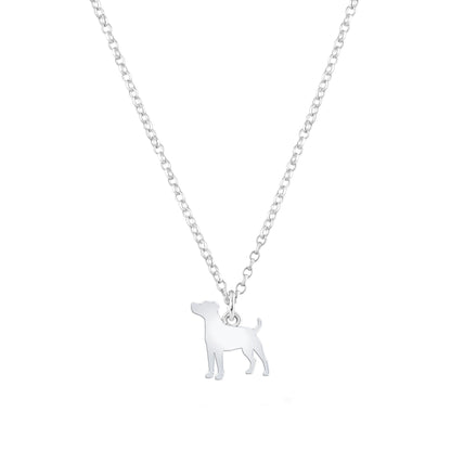 Parson Russell Terrier Silhouette Silver Necklace - Personalised - MYLEE London