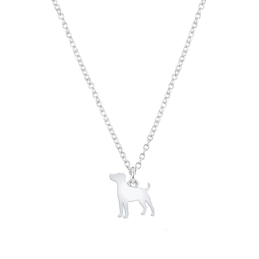 Parson Russell Terrier Silhouette Silver Necklace - Personalised - MYLEE London