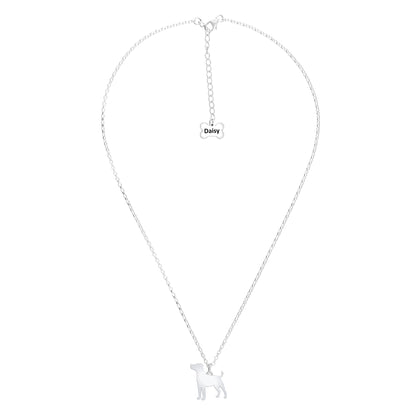 Parson Russell Terrier Silhouette Silver Necklace - Personalised - MYLEE London