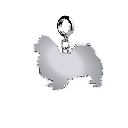 Pekingese Silhouette Silver Charm - MYLEE London