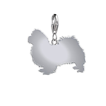 Pekingese Silhouette Silver Charm - MYLEE London