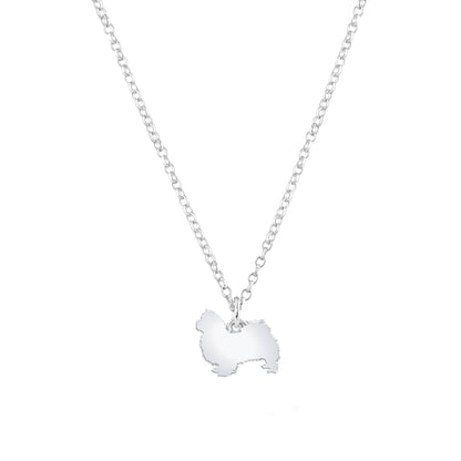 Pekingese Silhouette Silver Necklace - Personalised - MYLEE London
