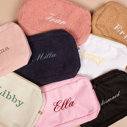 Personalised Embroidered Make - Up Cosmetics Bag - MYLEE London