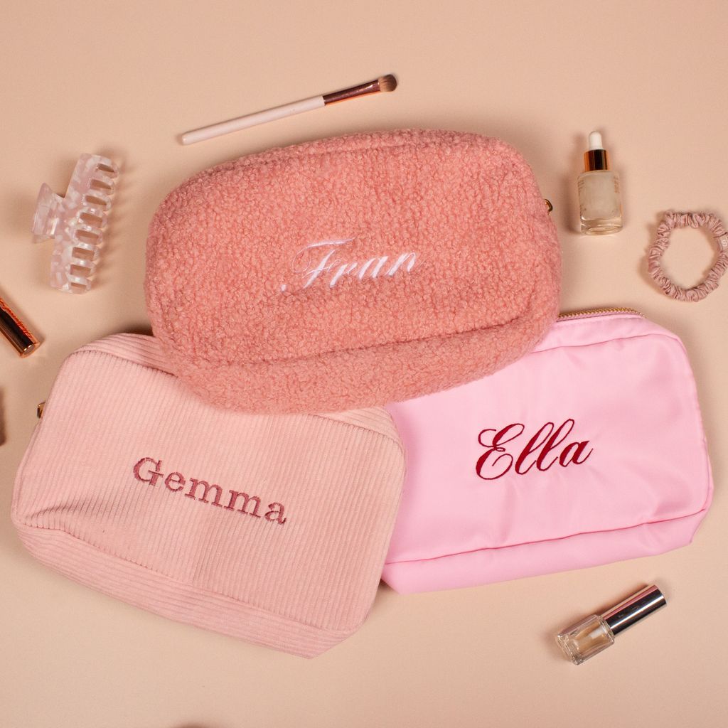 Personalised Embroidered Make - Up Cosmetics Bag - MYLEE London