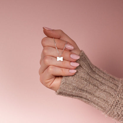 Personalised Sterling Silver Bone Tag Necklace - MYLEE London