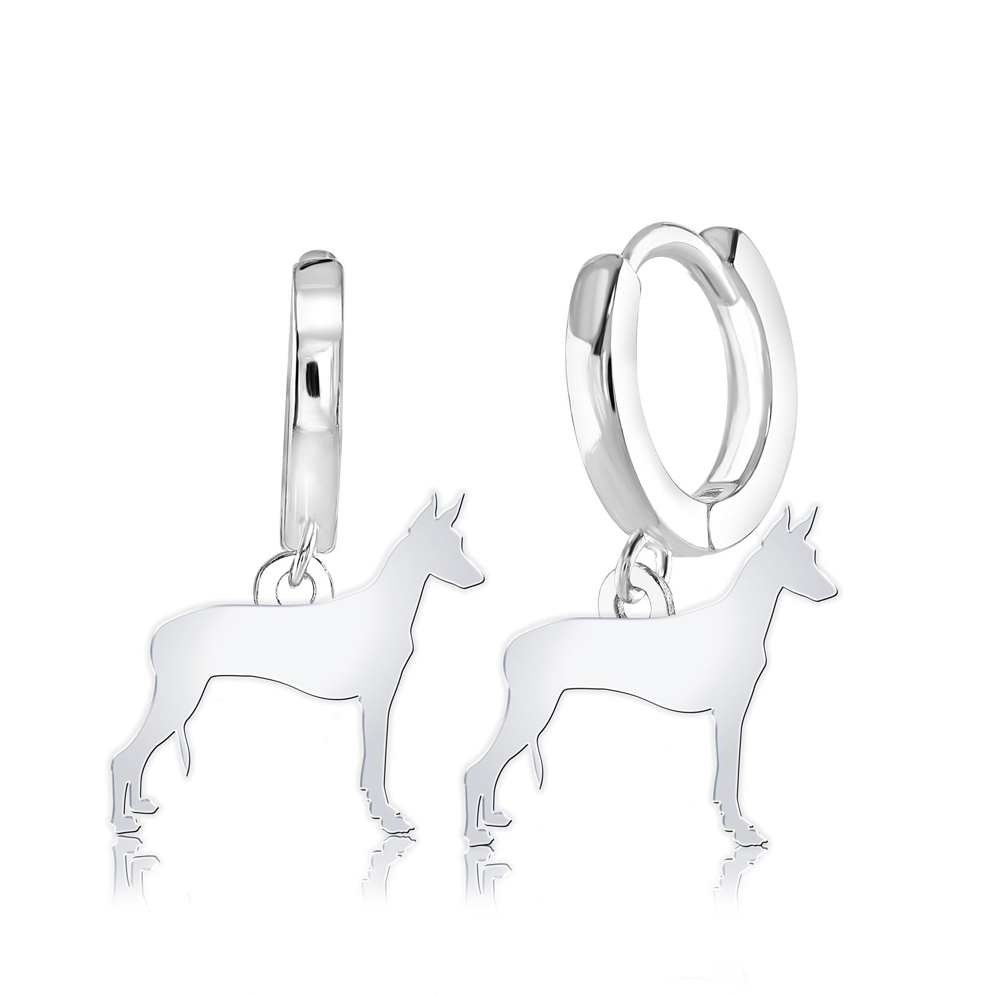 Pharaoh Hound Silhouette Silver Earrings - MYLEE London