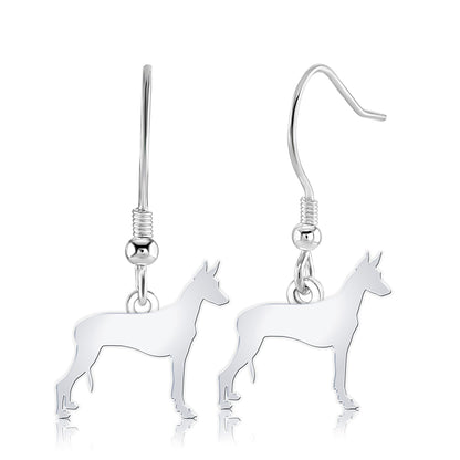 Pharaoh Hound Silhouette Silver Earrings - MYLEE London