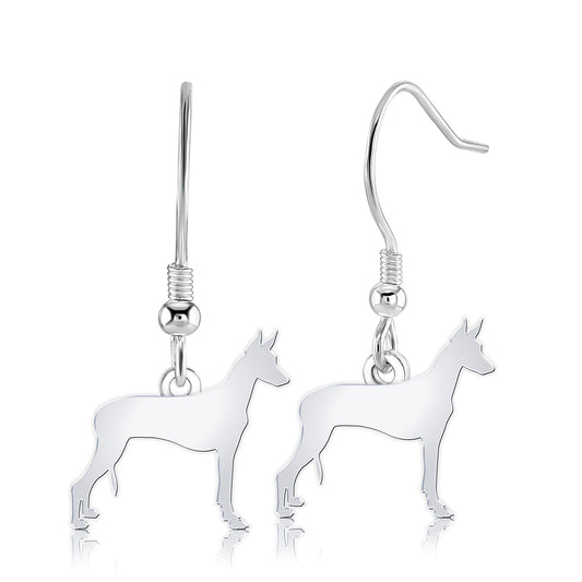 Pharaoh Hound Silhouette Silver Earrings - MYLEE London