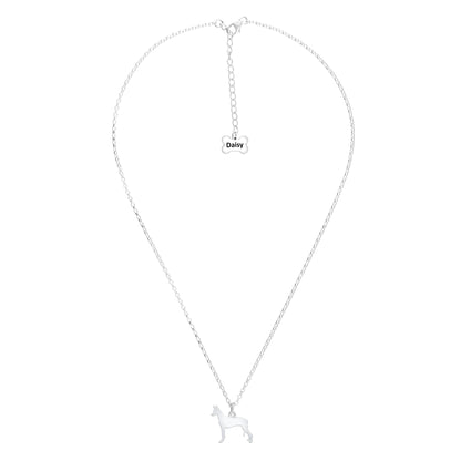 Pharaoh Hound Silhouette Silver Necklace - Personalised - MYLEE London